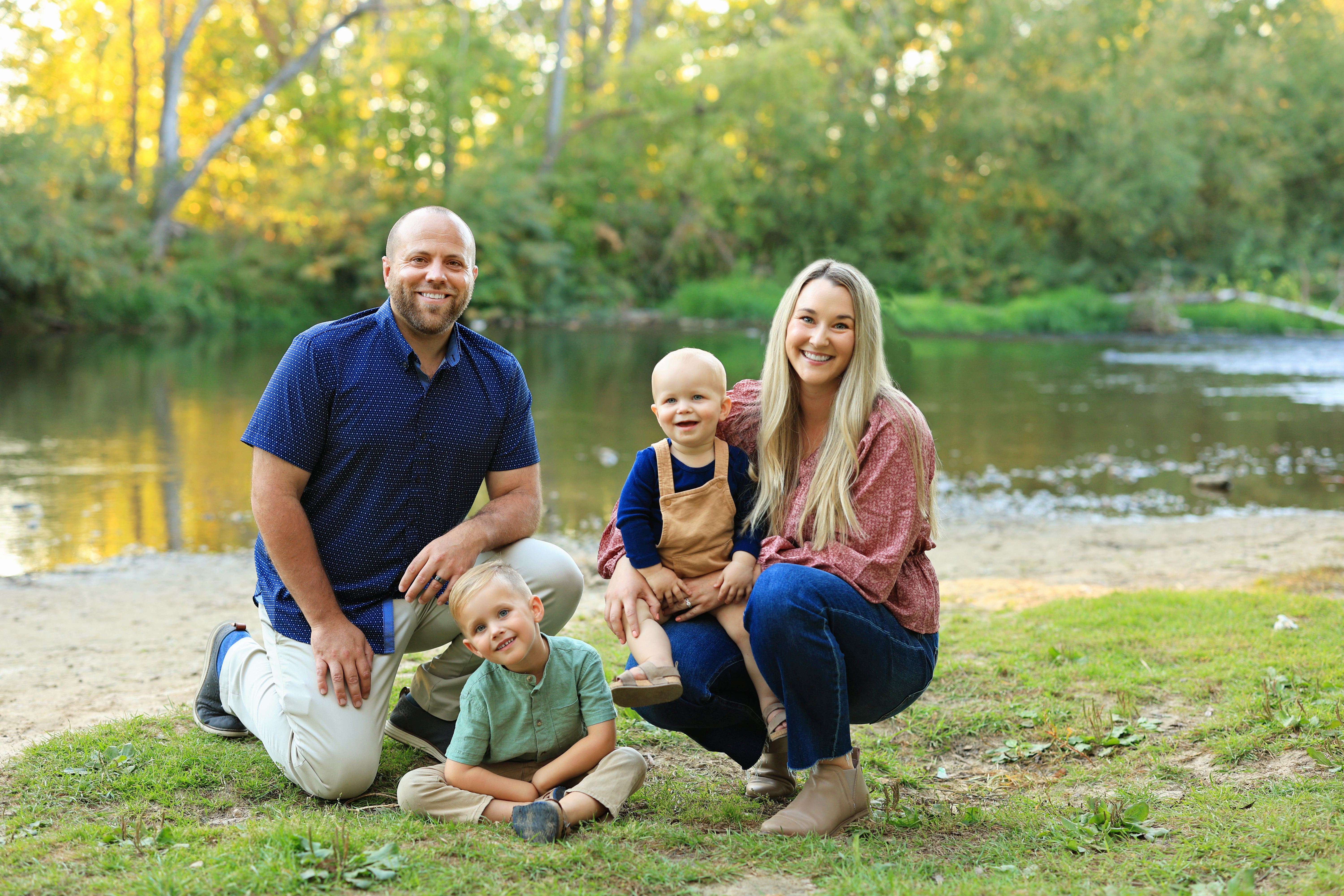 The Cooley family by the river